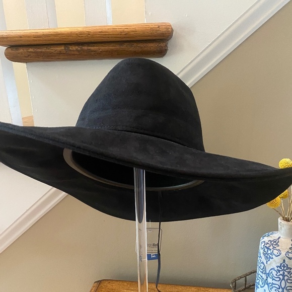 NWT Anthropologie San Diego Hat Company Black Faux Suede Fedora - Picture 9 of 11